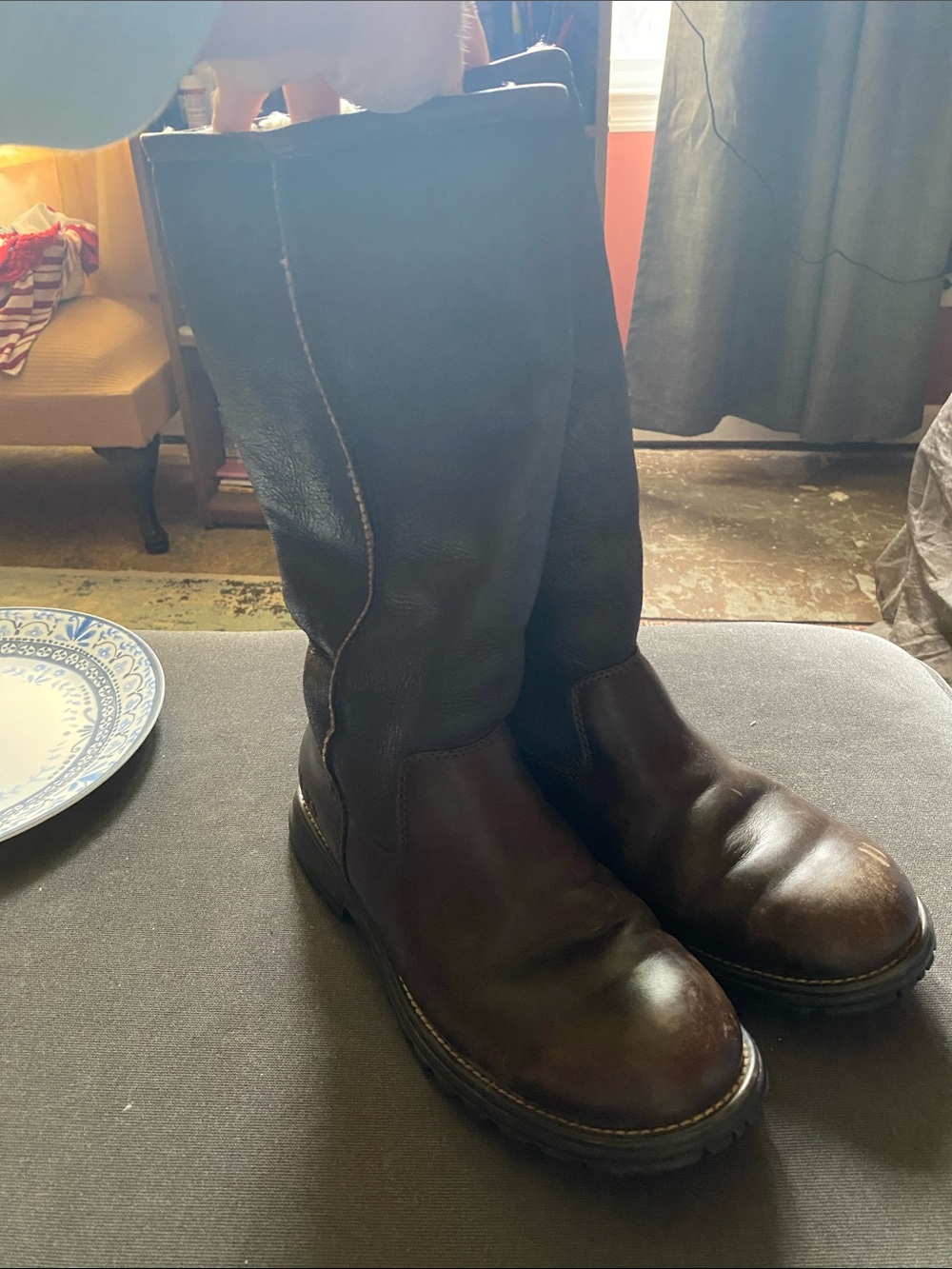 UGG Women's Tall Leather Ankle-to-Knee Boots in Dark Brown